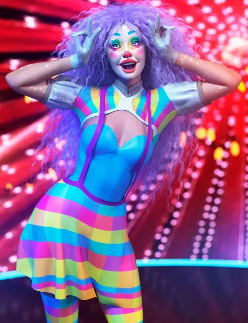 Carnival Chaos LIE Makeup For Genesis 9 & Poses For Genesis 9