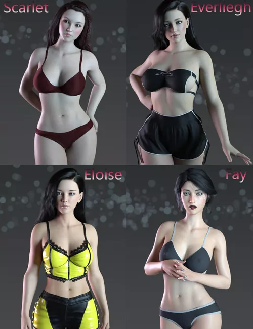 4 Character Morphs and Skin For G8 and 8.1F
