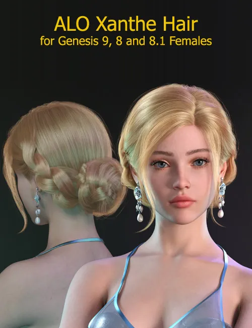 ALO Xanthe Hair for Genesis 9, 8 and 8.1 Females