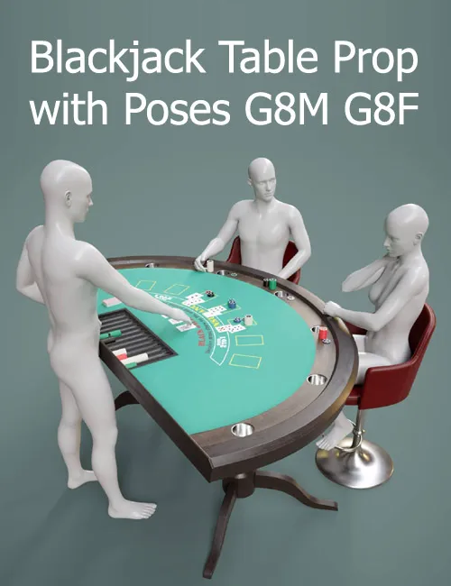 Blackjack Table Prop with Poses G8 Male/Female