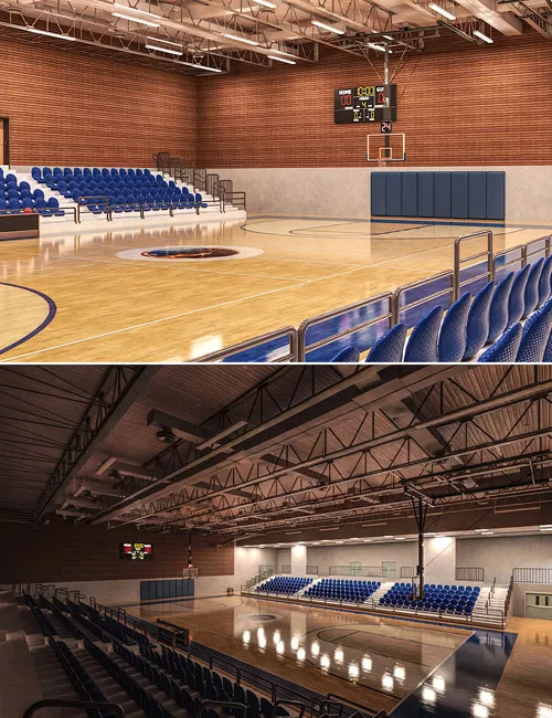 DAZ Content Bundle: Five HS Basketball Gym Teams
