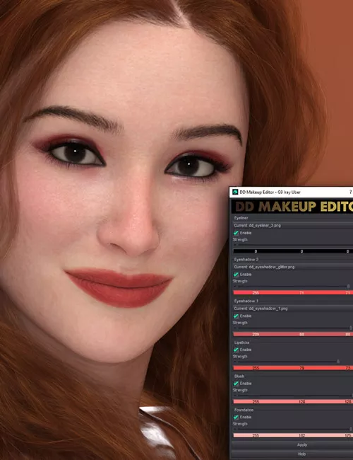 DD Makeup Editor - Iray Uber Skin Makeup System for Genesis 9