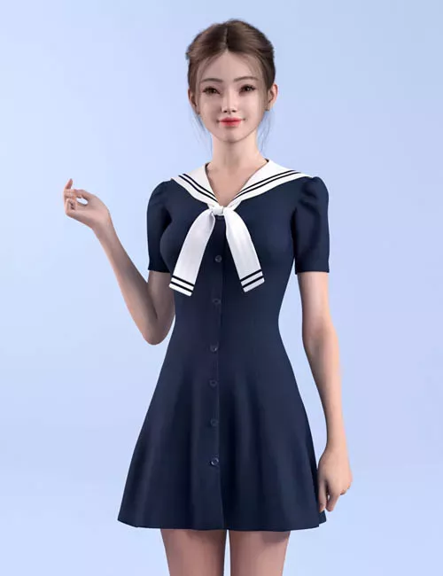 dForce HnC25 Sailor Bloom Dress for Genesis 9