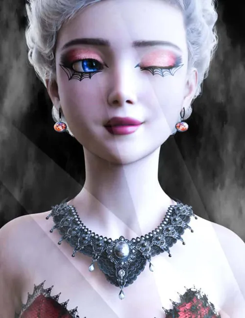 Halloween Pumpkin & Spider Web Earrings for Genesis 8 & 9