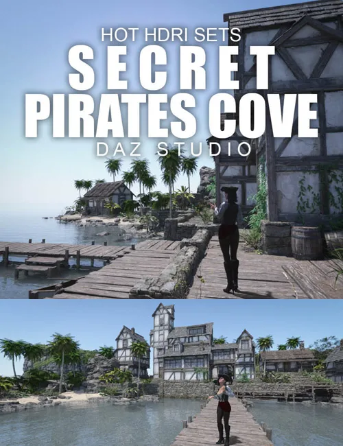 Hot HDRI Sets - Secret Pirates Cove - DAZ Studio by Dreamlight