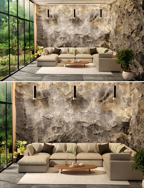 Rock Living Room Vignette for Daz Studio