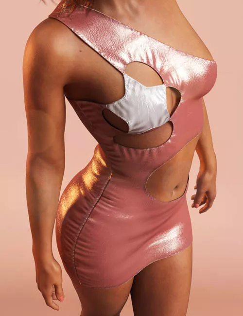 dForce M8 One Shoulder Star Dress for Genesis 9