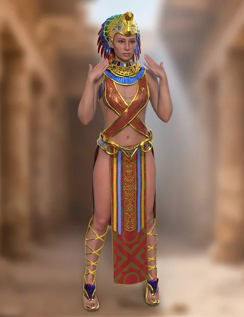 dForce Ancient Egyptian Traditional Outfit for Genesis 9