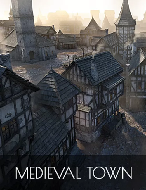 Photobash Medieval Town - DAZ Studio Conversion