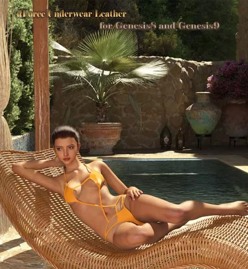 dForce Underwear Leather for Genesis 8 Females and Genesis 9