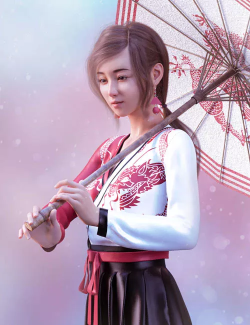 dForce Emiko Traditional Outfit for Genesis 8 and 8.1 Females