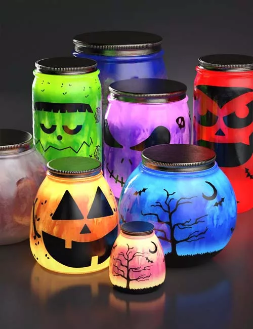 CGI Jar Lanterns Props