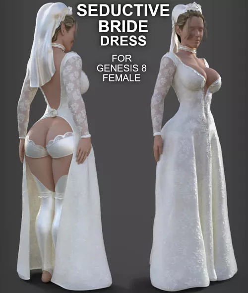 Seductive Bride Dress for Genesis 8 Female