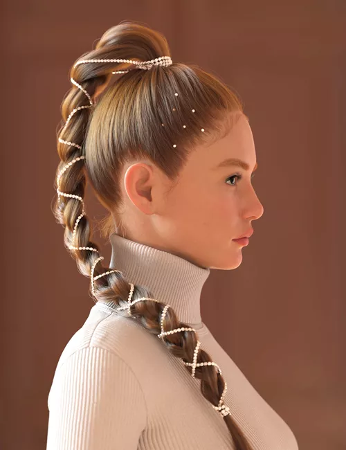 Diamond Spine Braid Hair for Genesis 9