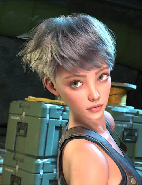 dForce Strand-Based FE Chic Layered Short Hair for Genesis 9