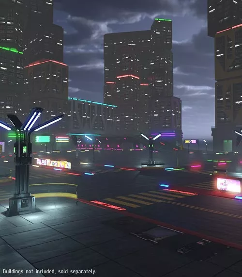 Cyberpunk Roads Kit for Daz Studio