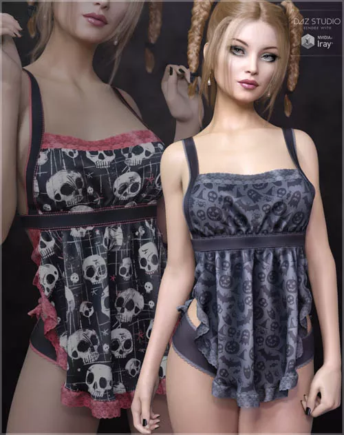 Spooky Fun Textures for Cutie Apron + Panty