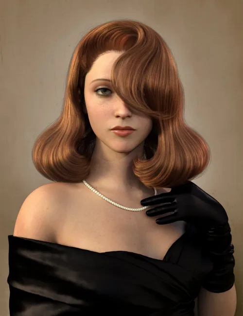 50s Glam Pageboy Hair Kit for Genesis 8 and 9
