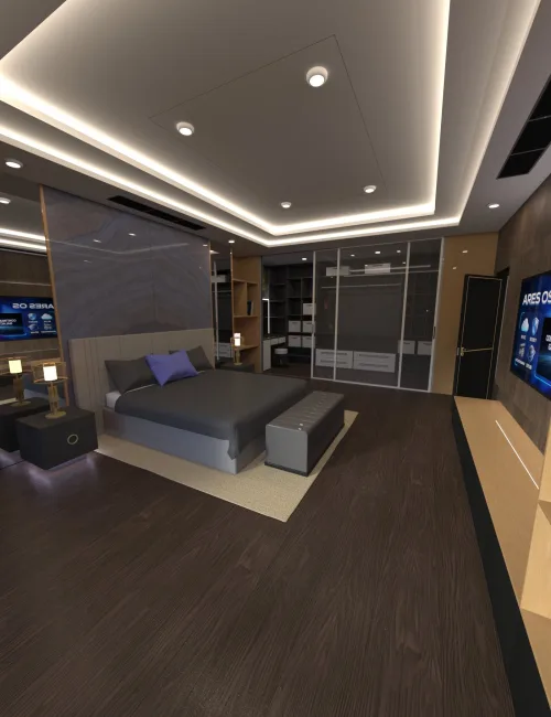 ARES Penthouse: Entrance and Bedroom