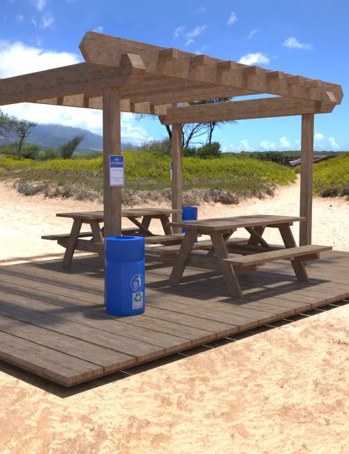 Beach Picnic Deck Vignette