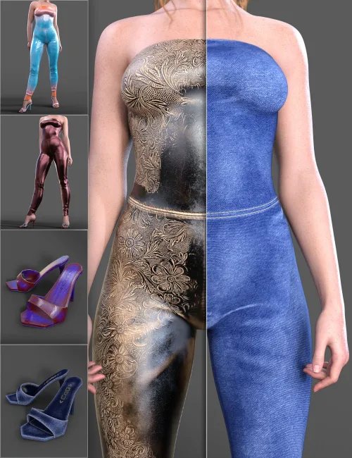 COG Jumpsuit for Genesis 9 and 8, 8.1 Female Texture Pack