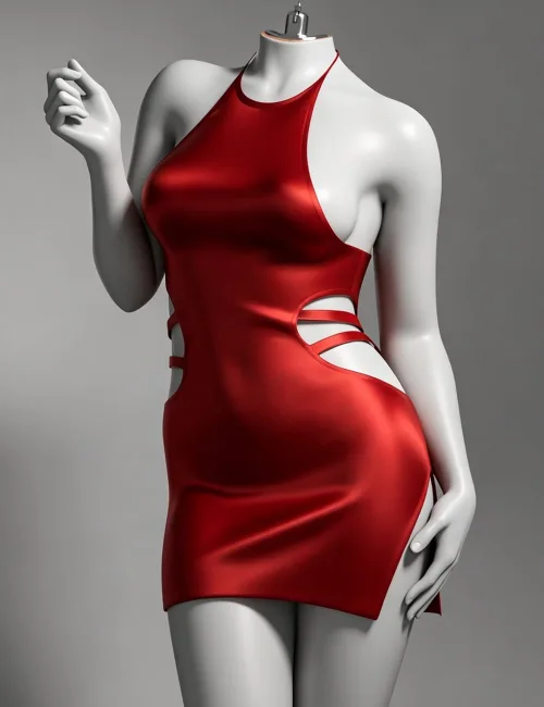 dForce EG Hollow Black Dress for Genesis 9