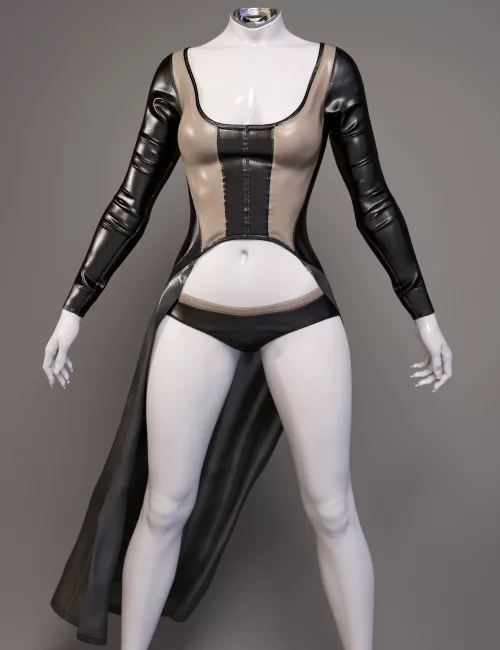 dForce Leather Coat and Shorts for Genesis 9