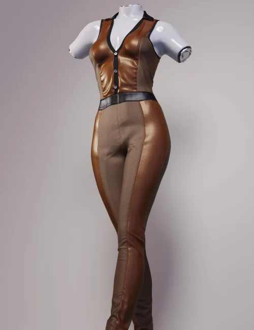 dForce Sleeveless Buttoned Bodysuit for Genesis 9
