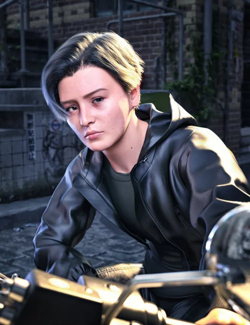 dForce Strand-Based FE Side Parted Short Hair for Genesis 9