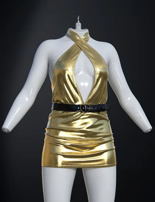 dForce SU Hanging Neck Dress for Genesis 9