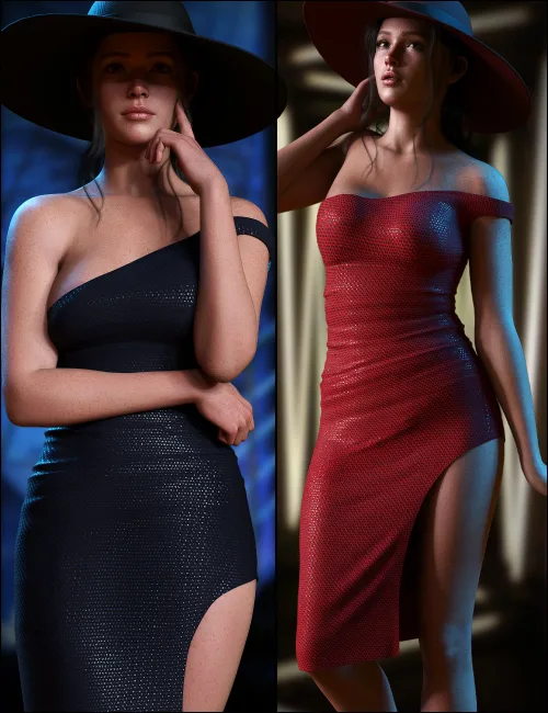 dForce Veloura Asymmetry Outfit Set for Genesis 9