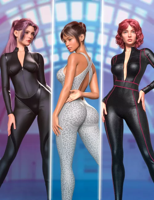 Dynamic Jumpsuits Bundle for Genesis 9 Feminine