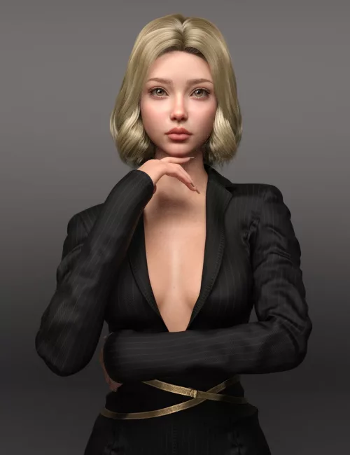 EG OHBN Halter Neck Dress, Hair and EG Lovely Poses Genesis 9 Bundle