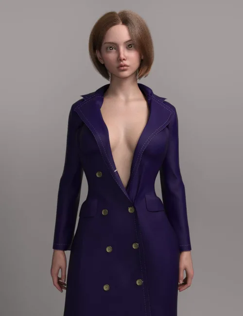 EG Qwnr9 HD, dForce EG Fashion Coat and dForce EG Dress 04 for Genesis 9 Bundle