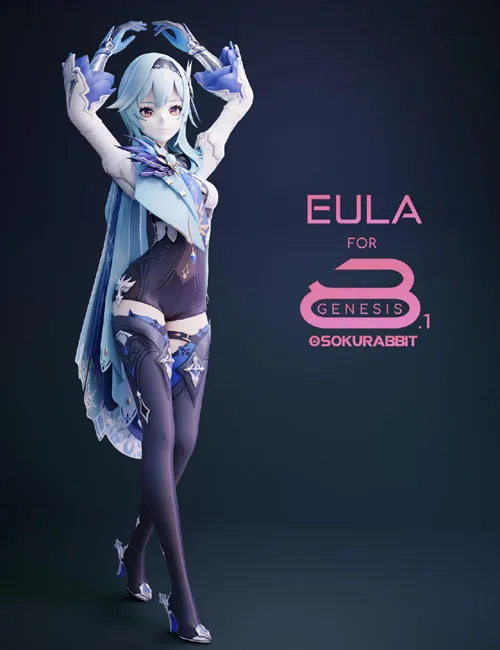 Eula Genshin Impact For Genesis 8 and 8.1 Female