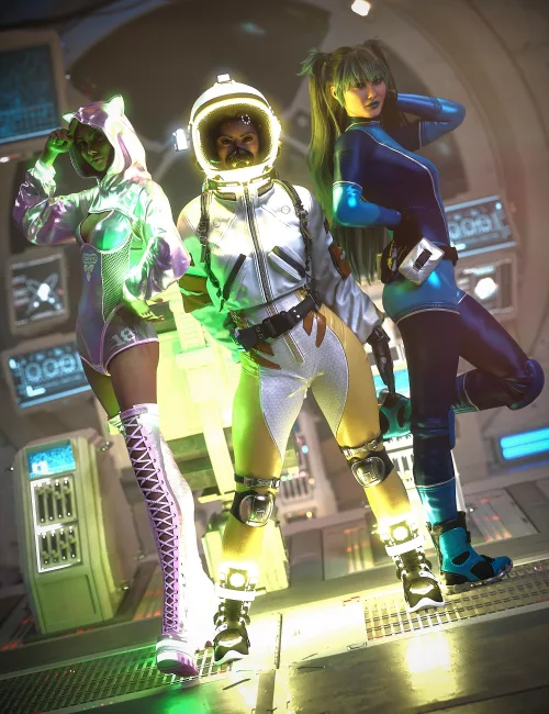 Feminine SciFi Outfit Bundle for Genesis 9