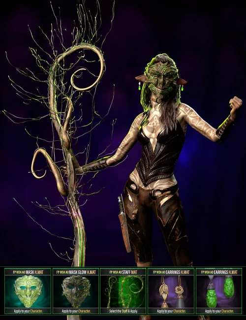 FP Woods Druids Accessories Add-On Texture for Genesis 9