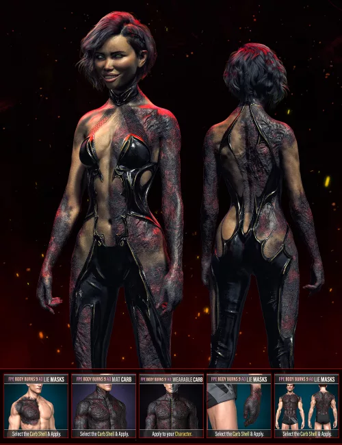 FPE HD Body Burns Carbonized AddOn for Genesis 9
