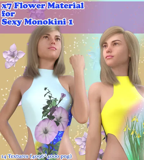 x7 Flower Material for Sexy Monokini 1
