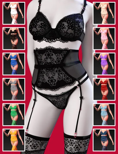 F3D Bow Lace Lingerie