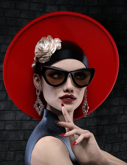 Glamour Hat Set Collection for Genesis 9 Female 03