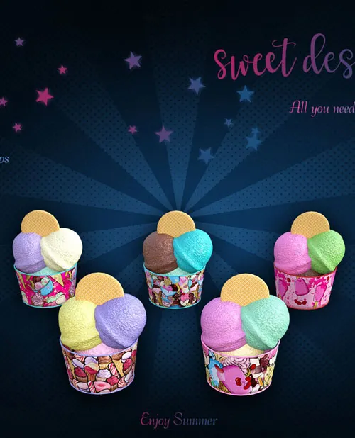 Soft Ice Cream 3D Models Leilana