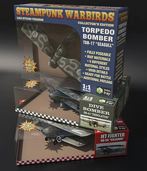 Jet Biplanes Redux for DS Iray only 3D Models coflek-gnorg