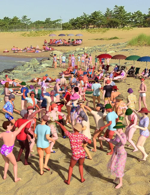 LowPoly Crowd Creator Expansion: Beach Life