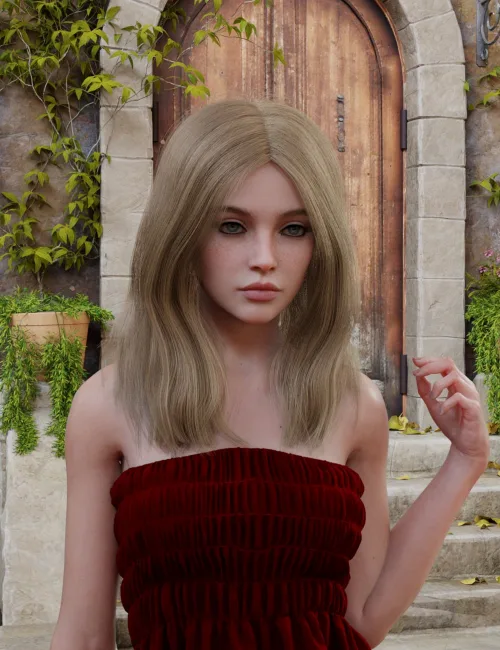 MGAB dForce Half Part Hair for Genesis 9