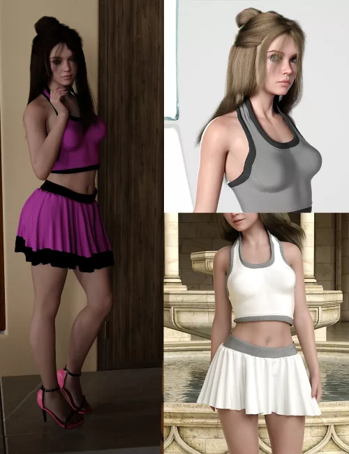 MGAB Giulia HD Casual Outfit and Top Bun Hair Bundle for Genesis 9