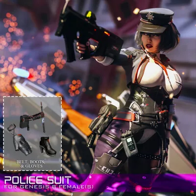 Police Suit (Boots, Belt, & Gloves) for G8F