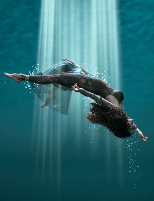 Underwater Grace Poses For Genesis 9 Feminine