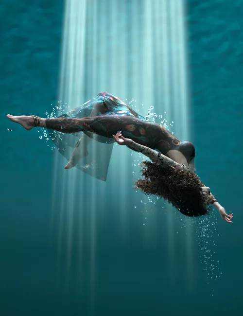 Underwater Grace Poses For Genesis 9 Feminine