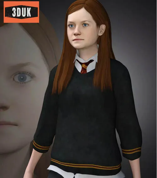 HP Ginny Weasley For Genesis 8 Female 3D model rigged